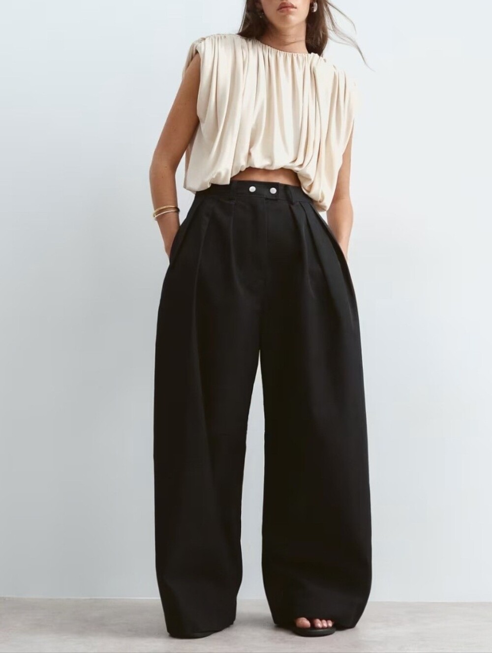 ARRANGE Wylder Black Tailored High Waist Wide Leg Pants Size 8 NWT
